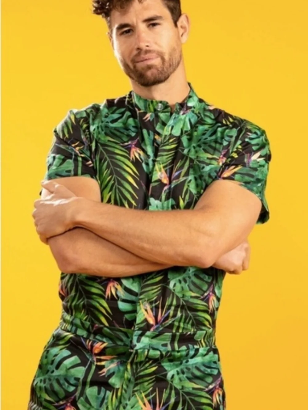 Tipsy Elves Tropical Leaf Print Jungle Romphim Romper New Small - Picture 11 of 12